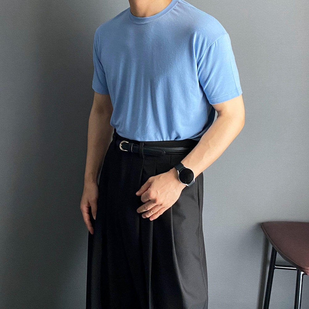 1+1 머슬핏반팔 헬스반팔티 어깨넓어보이는 짐웨어 남자흰티 목안늘어나는 - 상세 이미지 4