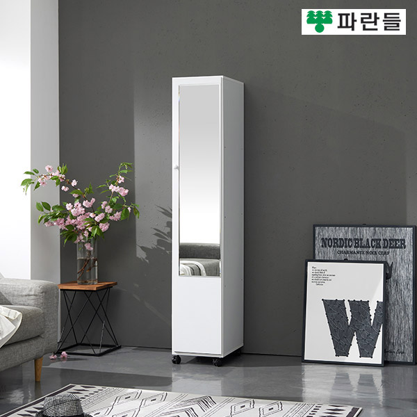 파란들가구 310 거울형 고정/이동식 옷장 틈새수납장 행거장 - 메인 이미지