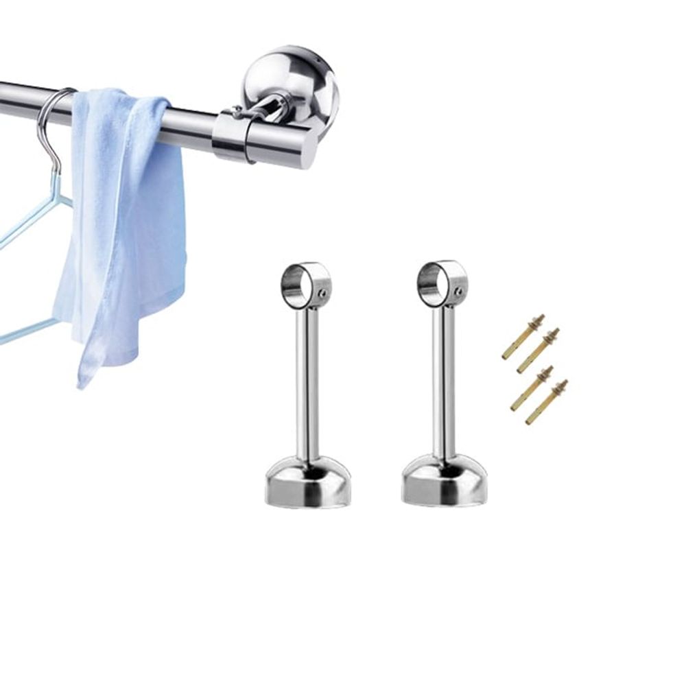 옷봉 행거 파이프 소켓 커튼봉 홀더 천장 2개입 350 mm 행거봉 옷걸이봉