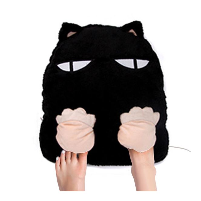 블랙 발난로 손난로 시바견 궁둥이 USB 발열 쿠션 방석 극세사 - 상품 이미지