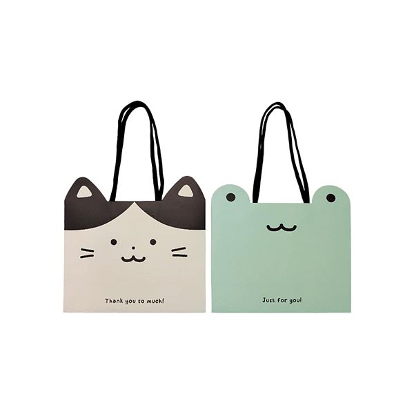 10개입 모양 커팅 214x 90x 172 mm 쇼핑백 캐릭터 미니 고양이 귀여운 - 메인 이미지