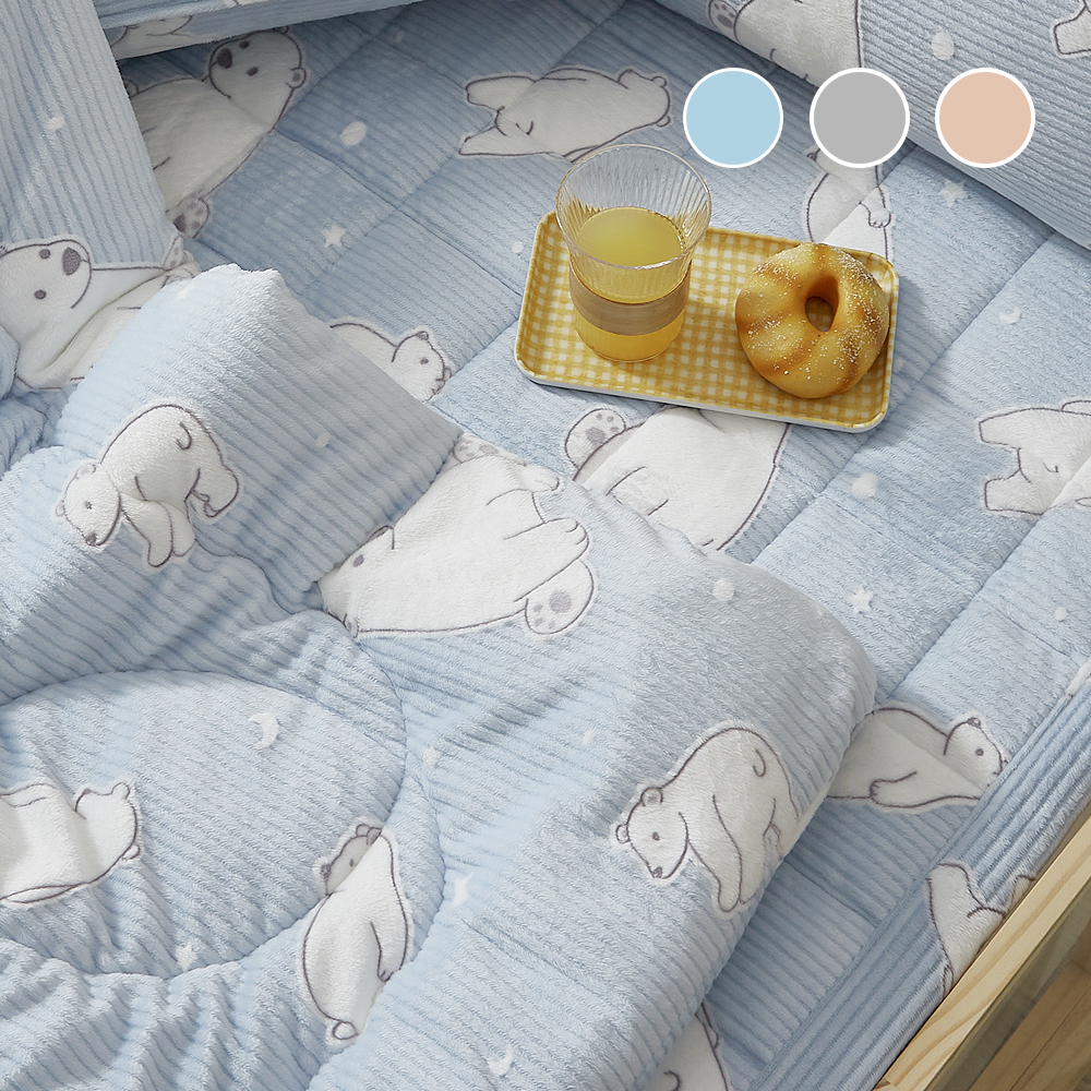 국내 생산 고밀도 5mm 밍크 착번극 세사 밴딩 겨울 유아 매트리스 침대 패드 SS