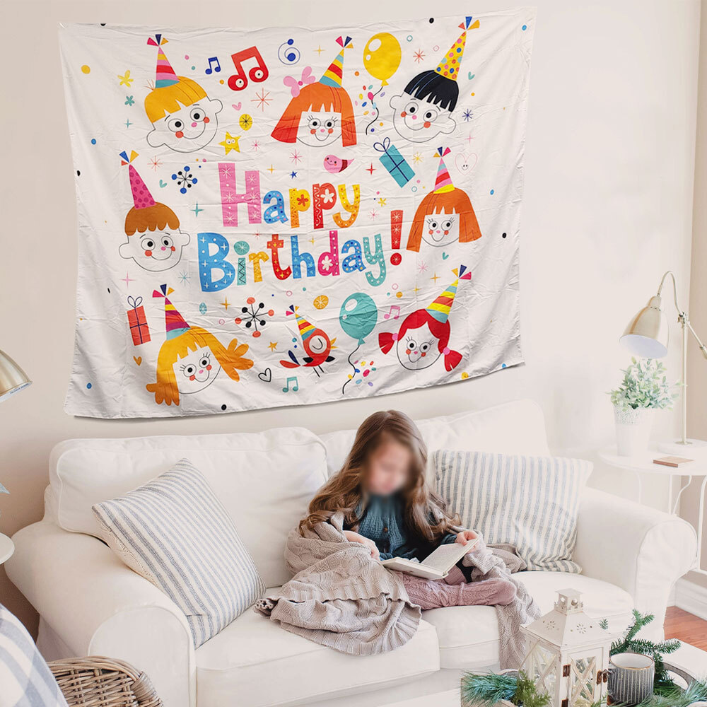 SFr 대형 패브릭 포스터 생일 축하 아이들 용품 이벤트 파티 생일이