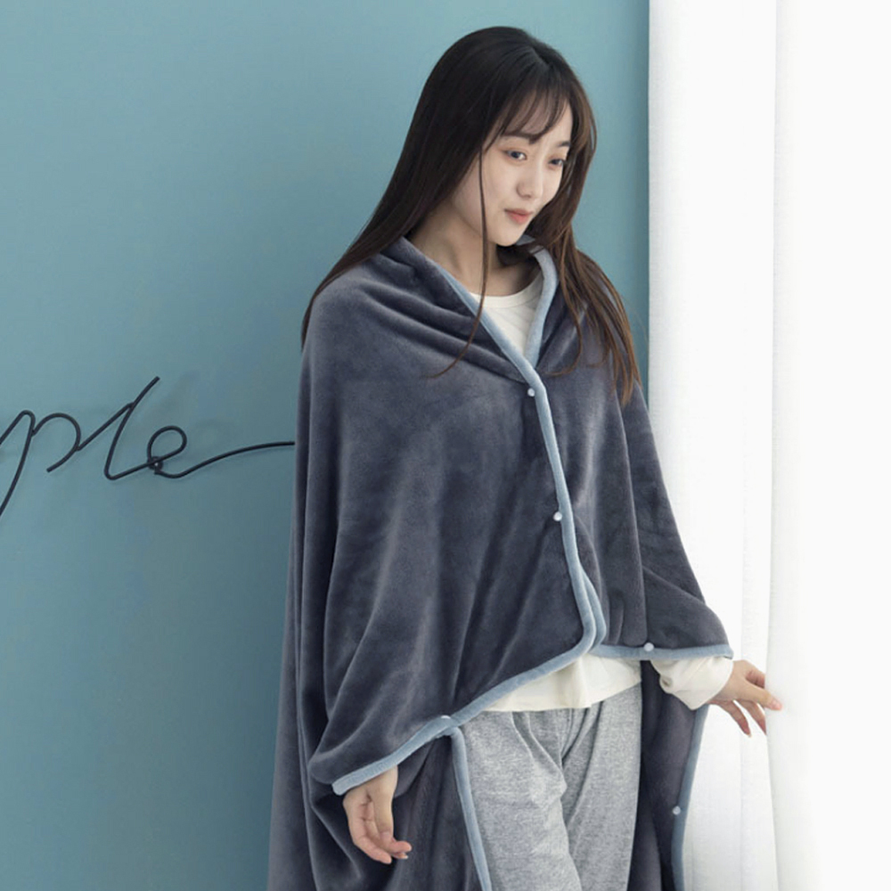 똑딱이 단추 극세사 망토 담요( 100x 150 cm) 차박담요 DT 1309340