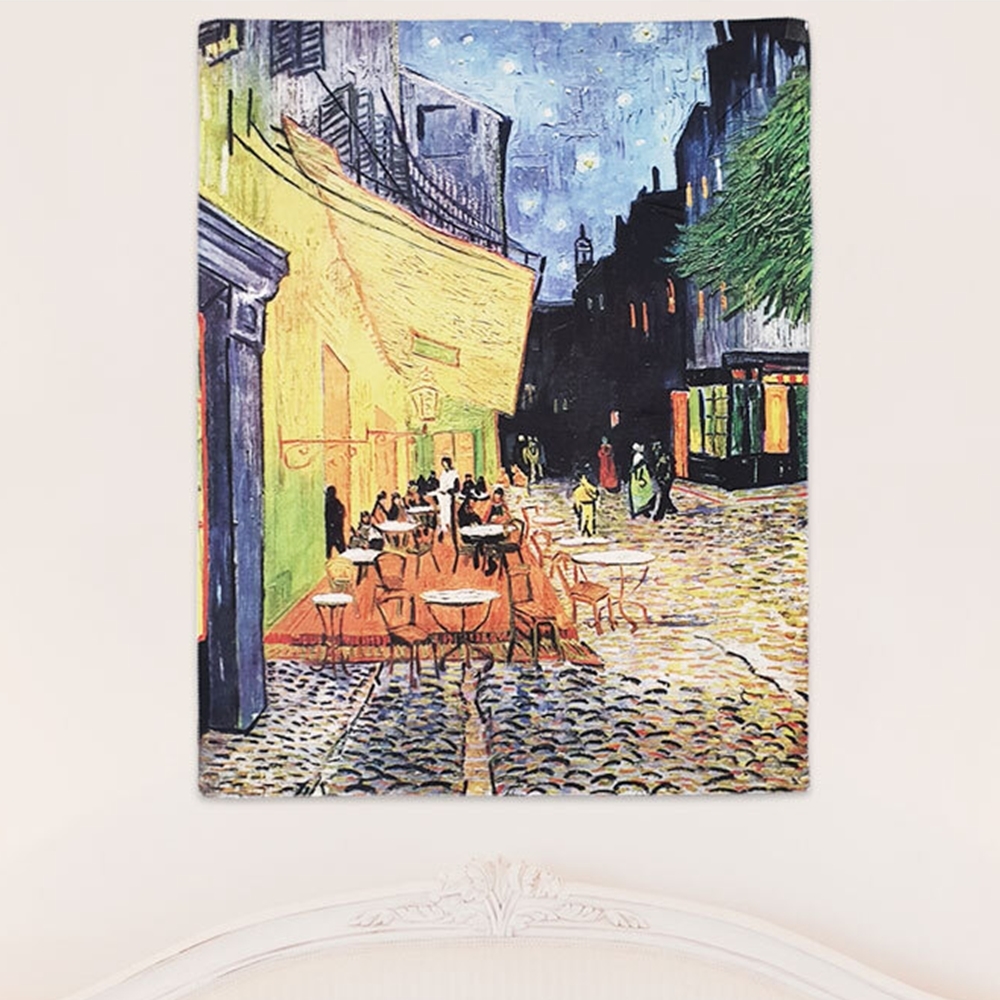 인테리어 장식 반고흐 카페테라스 패브릭 포스터 장식S 벽장식 가림천 테피스 트리 액자