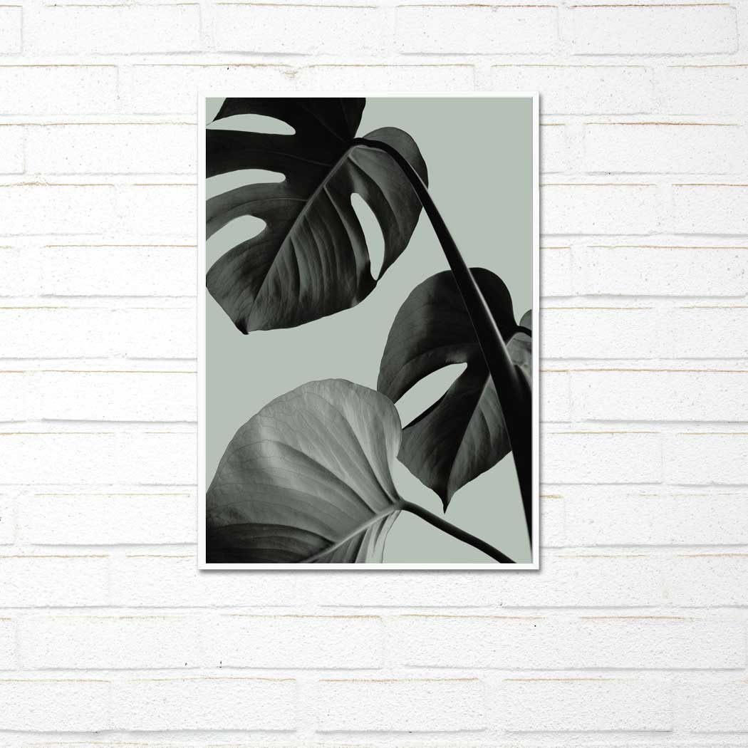 스러운 슬림 액자 Monstera Teal 07 A2 사이즈 가벼운 몰딩 대형 프레임 - 메인 이미지