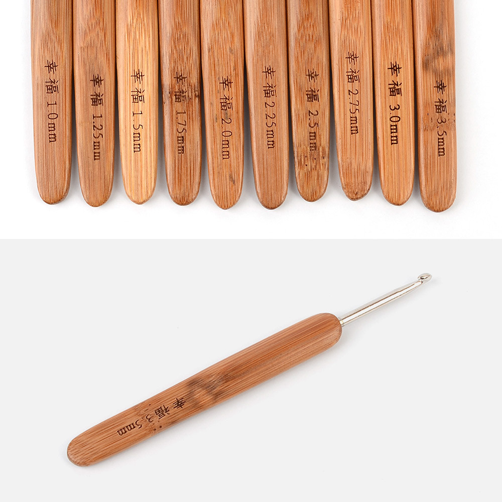 코바늘 세트 10P 원목 뜨개질 뜨개질바늘 뜨개바늘 - 메인 이미지