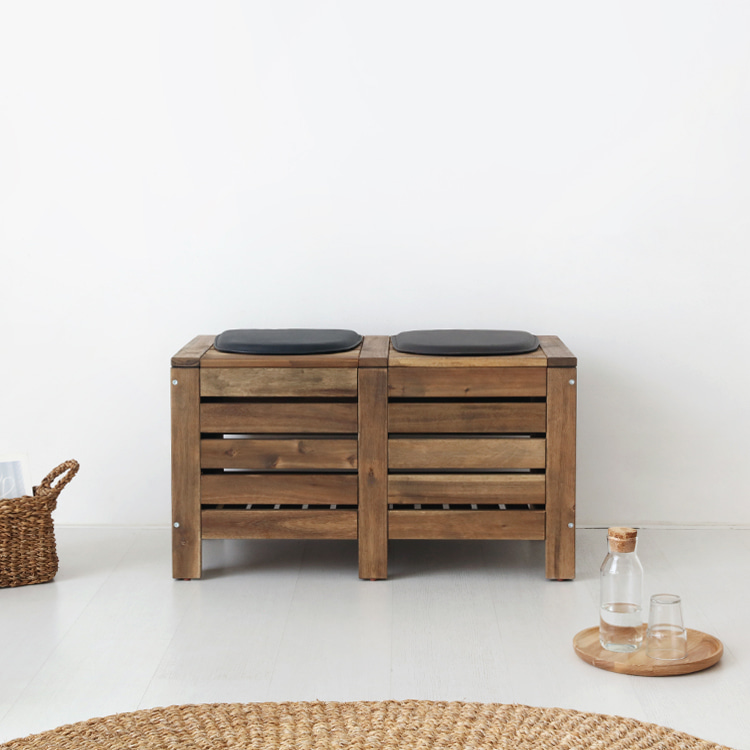 TANG 원목수납벤치 아카시아 브라운 0694.3554