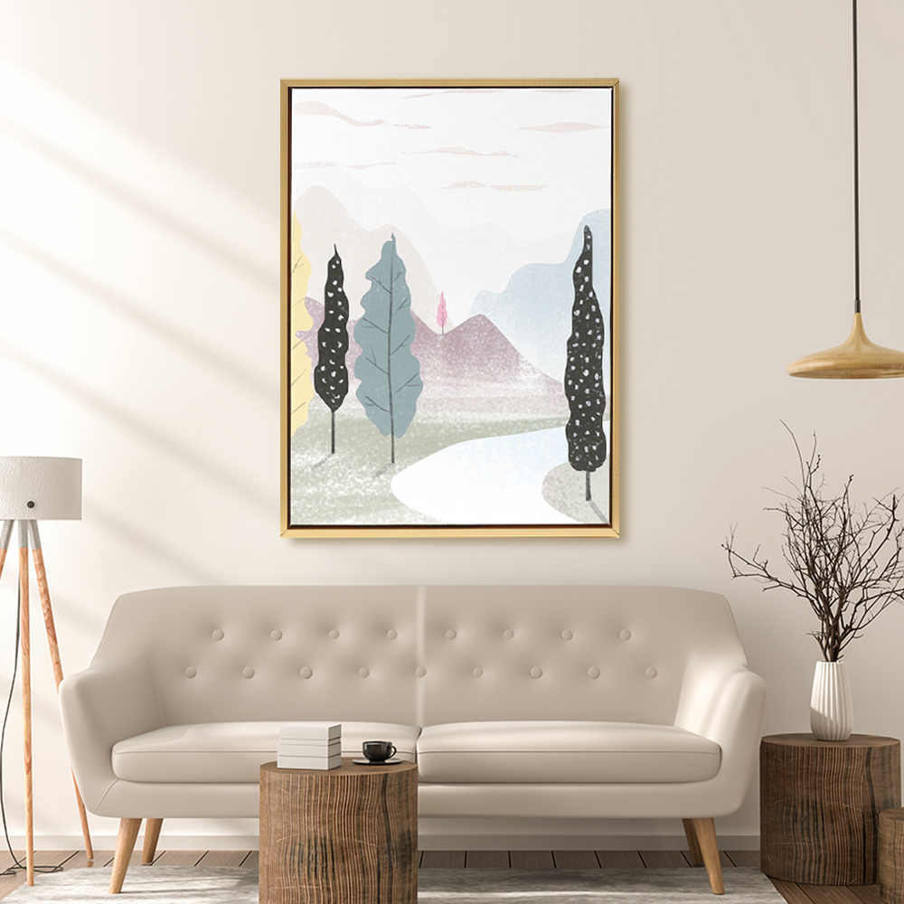 감성 일러스트 벽걸이 캔버스 액자( 풍경A) (30x 40 cm) 그림 데코 북유럽 - 메인 이미지