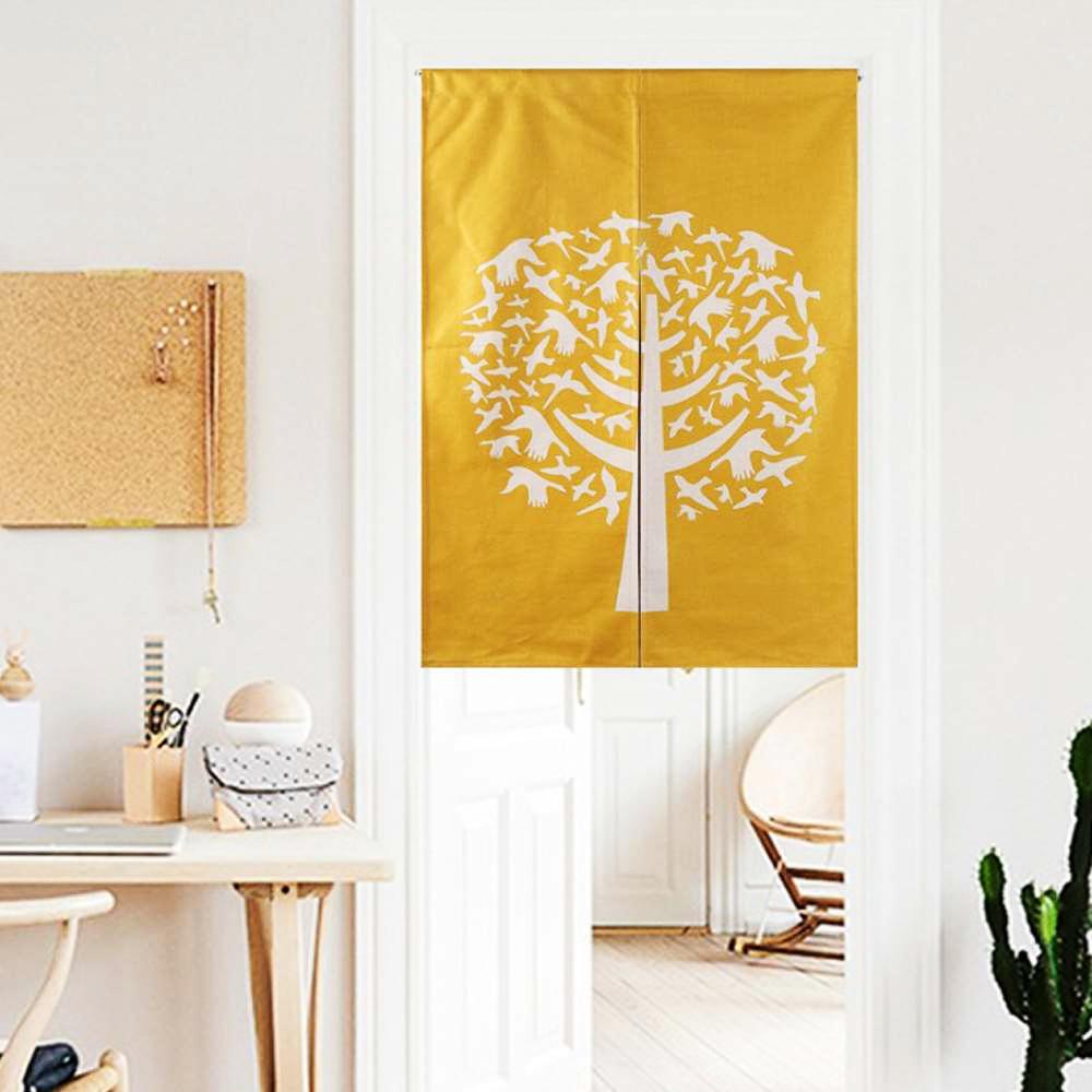 노렌 옐로우 트리 북유럽 벽커튼 출입구 문가림막 벽가림막