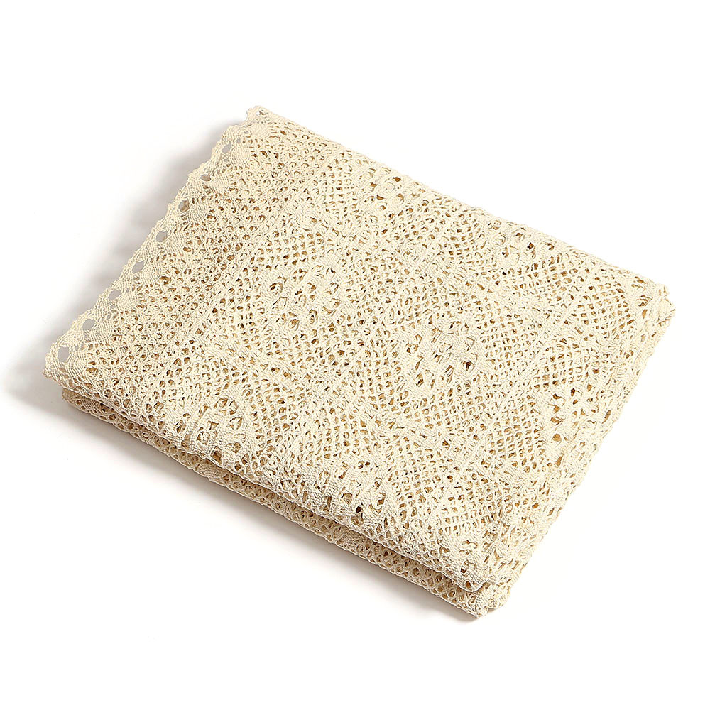 크로셰 레이스 식탁보 커버 (220x 140 cm) 테이블보 매트 방수 러너