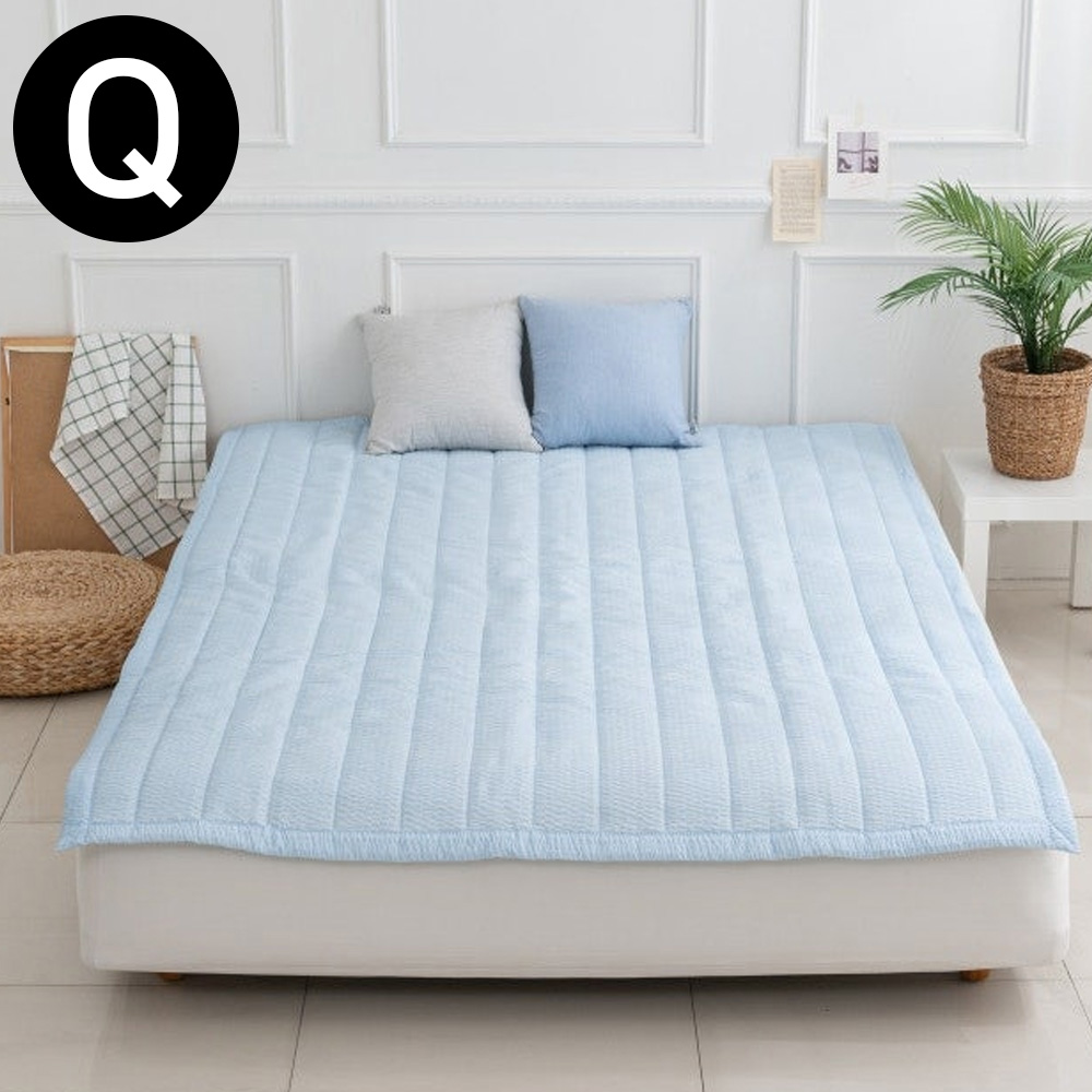 해피니 올데이 밴딩 패드 퀸 Q (블루) (카 페트 겸용) 침대 매트 퀸침대 퀸매트