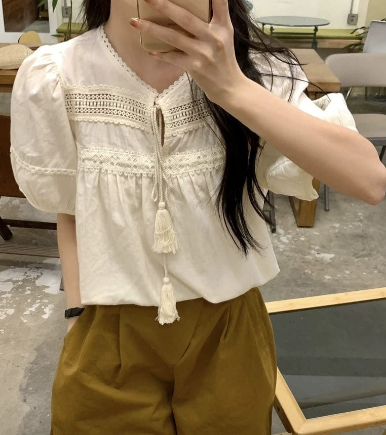 수술 아사코튼 여름반팔블라우스 캐주얼 시원한 펀칭블라우스 A라인 레이스소매 가격 비교 여자여자몰 수술 아사코튼 여름반팔블라우스 캐주얼 시원한 펀칭블라우스 A라인 레이스소매