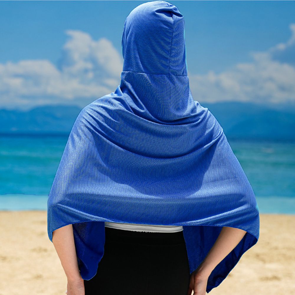 후드 비치 타올 쿨링 극세사 스포츠 물놀이 대형 타올