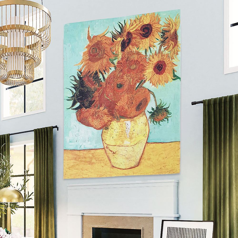 SFr 반고흐 패브릭 포스터 해바라기A M 벽장식 인테리어 가림천 테피스 트리 액자