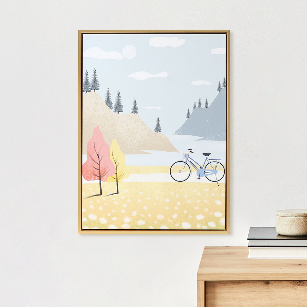 감성 일러스트 벽걸이 캔버스 액자( 풍경C) (30x 40 cm) 그림 데코 북유럽 - 메인 이미지