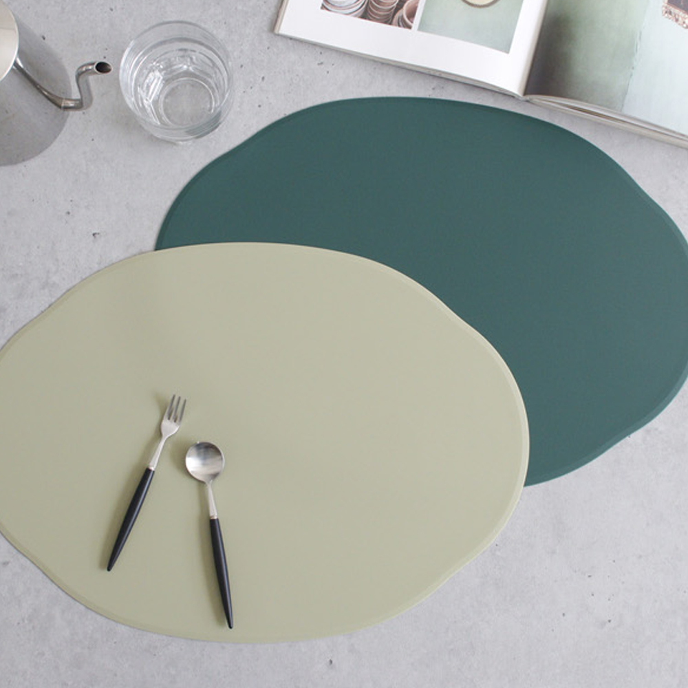 타원형 디자인 실리콘 식탁 매트 식탁보 감성 주방 용품 테이블보 방수 깔개