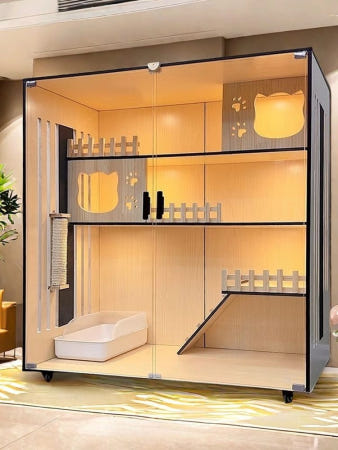 인테리어 고양이 집 숨숨집 고양이집 빌라 케이지 냥이 반려묘 검정색 900x600x900mm 양옥형 A