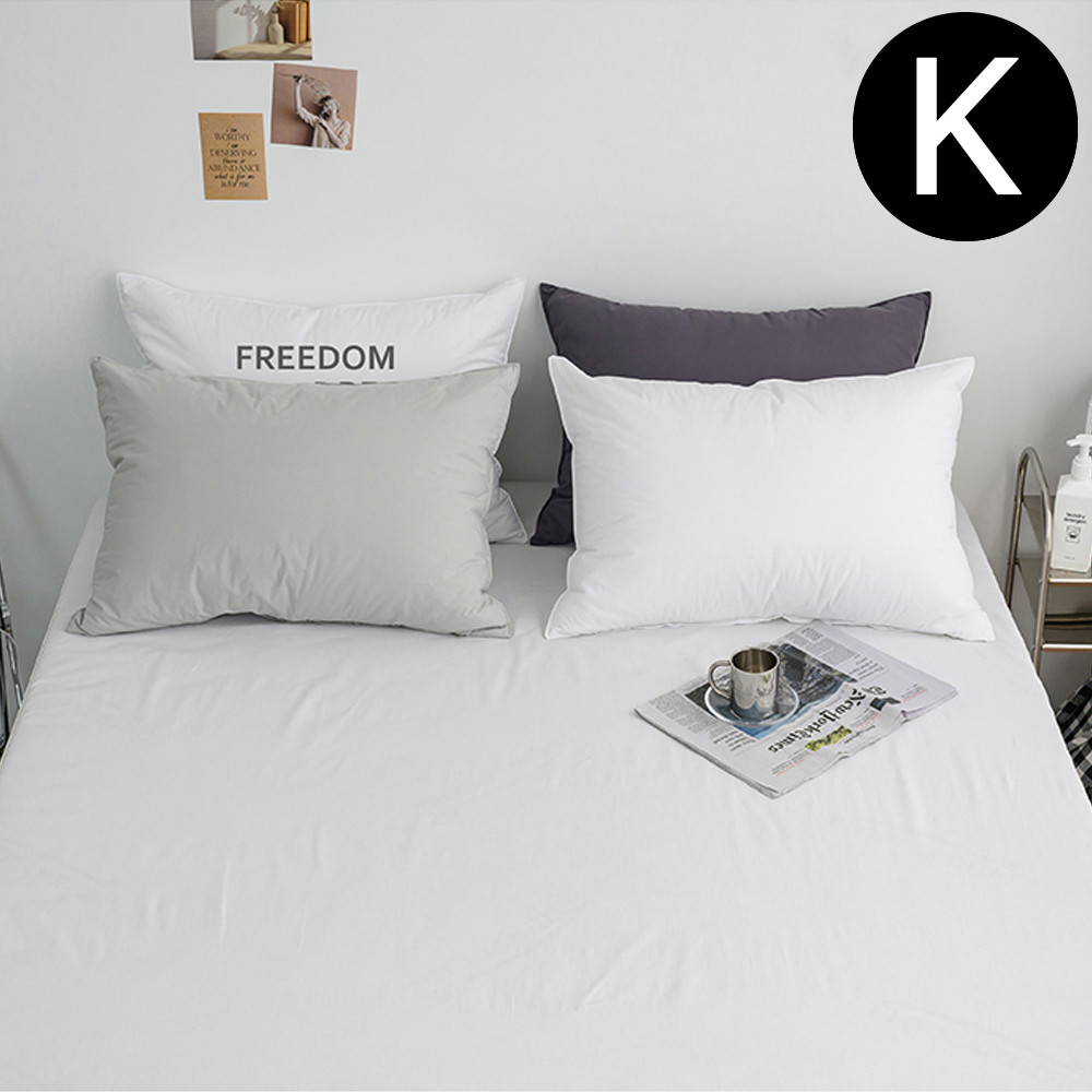 해피니 샤이니 40 수 순면 홑 매트리스 커버 킹 K (화이트) 침대 킹매트