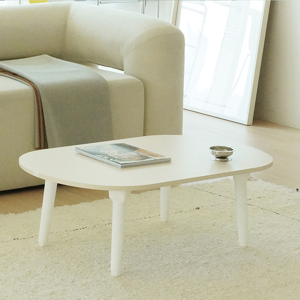 NEW 6단 으로 다리가 늘어나는 타원 접이식 테이블 900x 600 거실 밥상 좌식