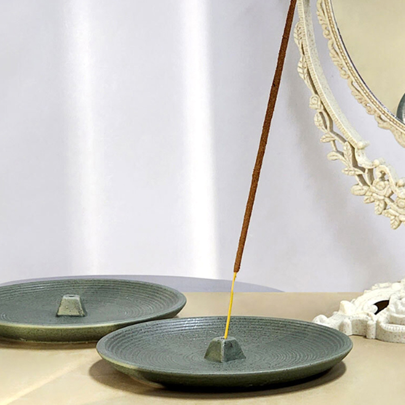 세라믹 인센스 홀더 향받침 트레이 그린 스틱 향받침대 향홀더 챔버 도자기