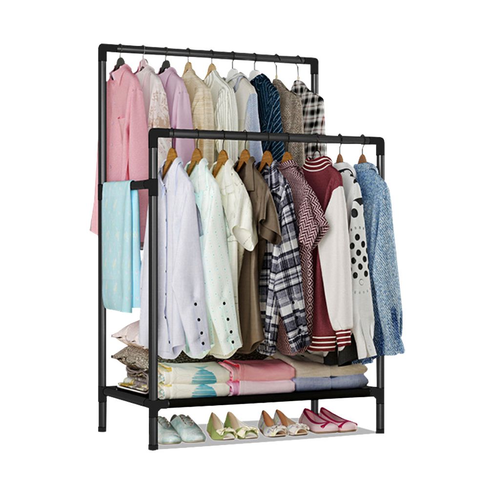 스탠드 행거 2단 철제 조립식 수납 튼튼한 옷 헹거 선반 앵글 드레스룸 미니 고정식