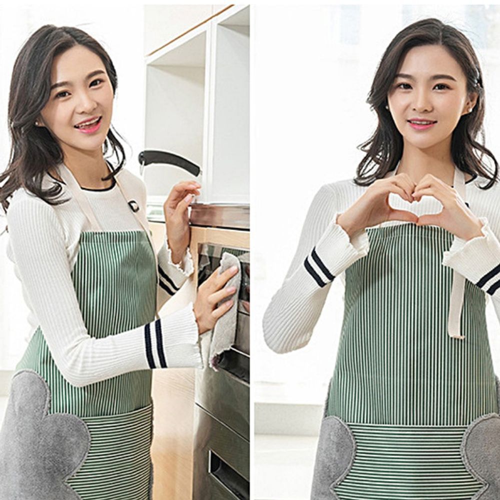 카페 업소용 앞치마 바리스타 주방 그린 고품질 린넨 여름 손님용 작업용 진앞치마 방수