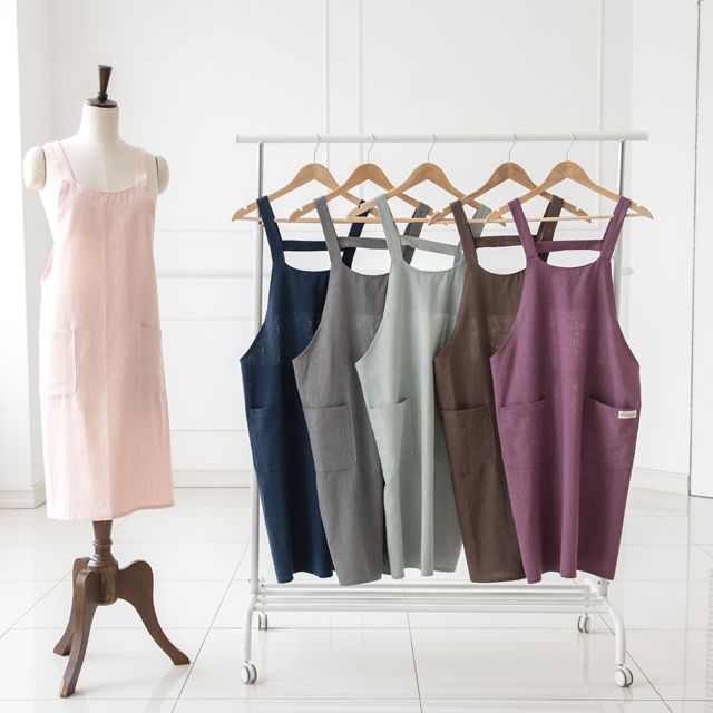 린넨 앞치마 주방 카페 공방