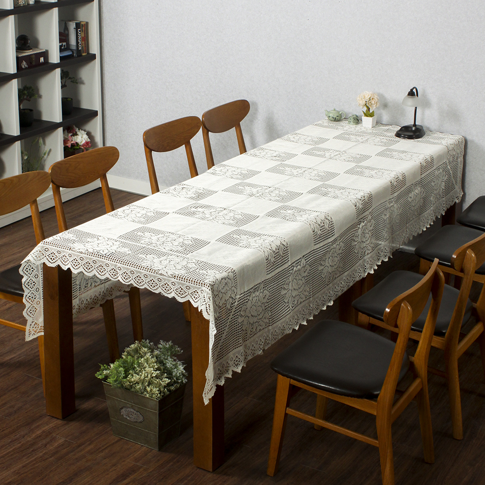 프렌치 레이스 테이블보 식탁보( 로즈 가든)( 150x 250 cm) 매트 북유럽