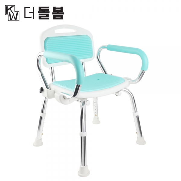 강원전자 더돌봄 팔걸이스윙 목욕의자 노인 어르신용 샤워의자 (민트) - 상세 이미지 2