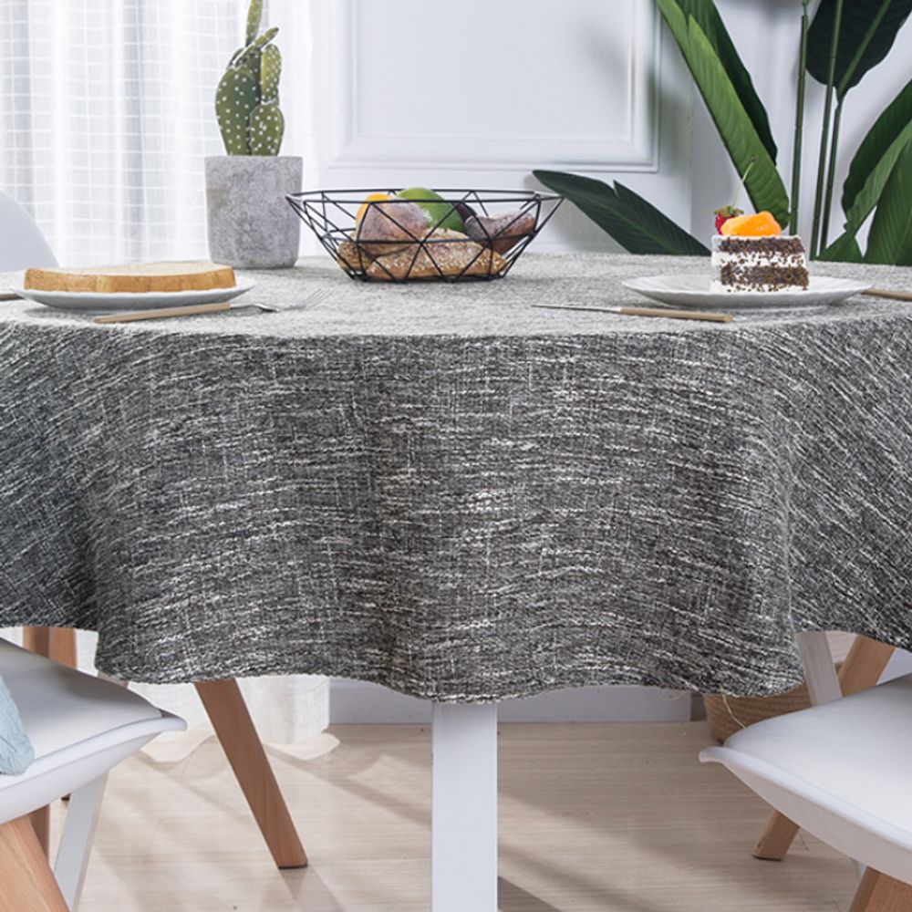 린넨 패브릭 원형 식탁보 테이블보 2인용 4인용
