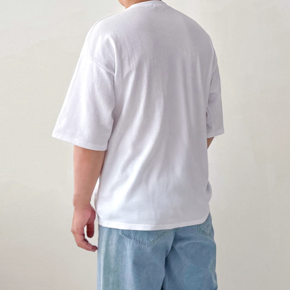 오버핏반팔 남자 흰티 흰색반팔티 안비치는 - 상세 이미지 3