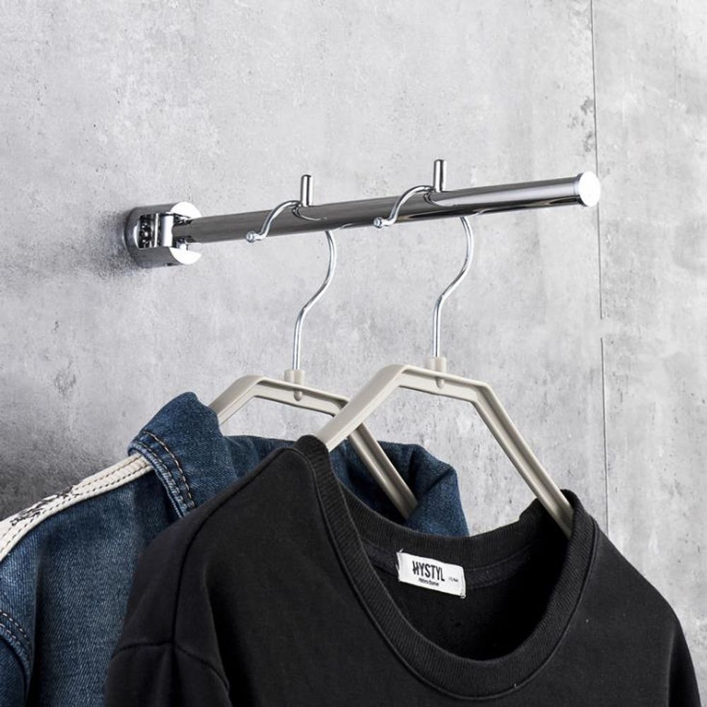 접이식 스텐 옷걸이 1P 벽 고정 탈의실 다용도 행거 바지 수납 용품