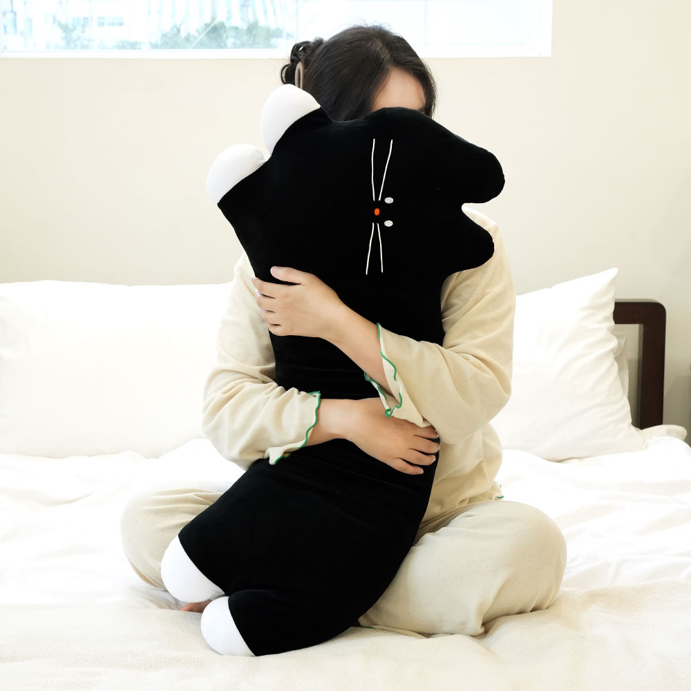핑크풋 고양이 베개 바디 필로우 캐릭터 쿠션 인형 방석 인형배게 고양이배게 케릭터 - 상품 이미지