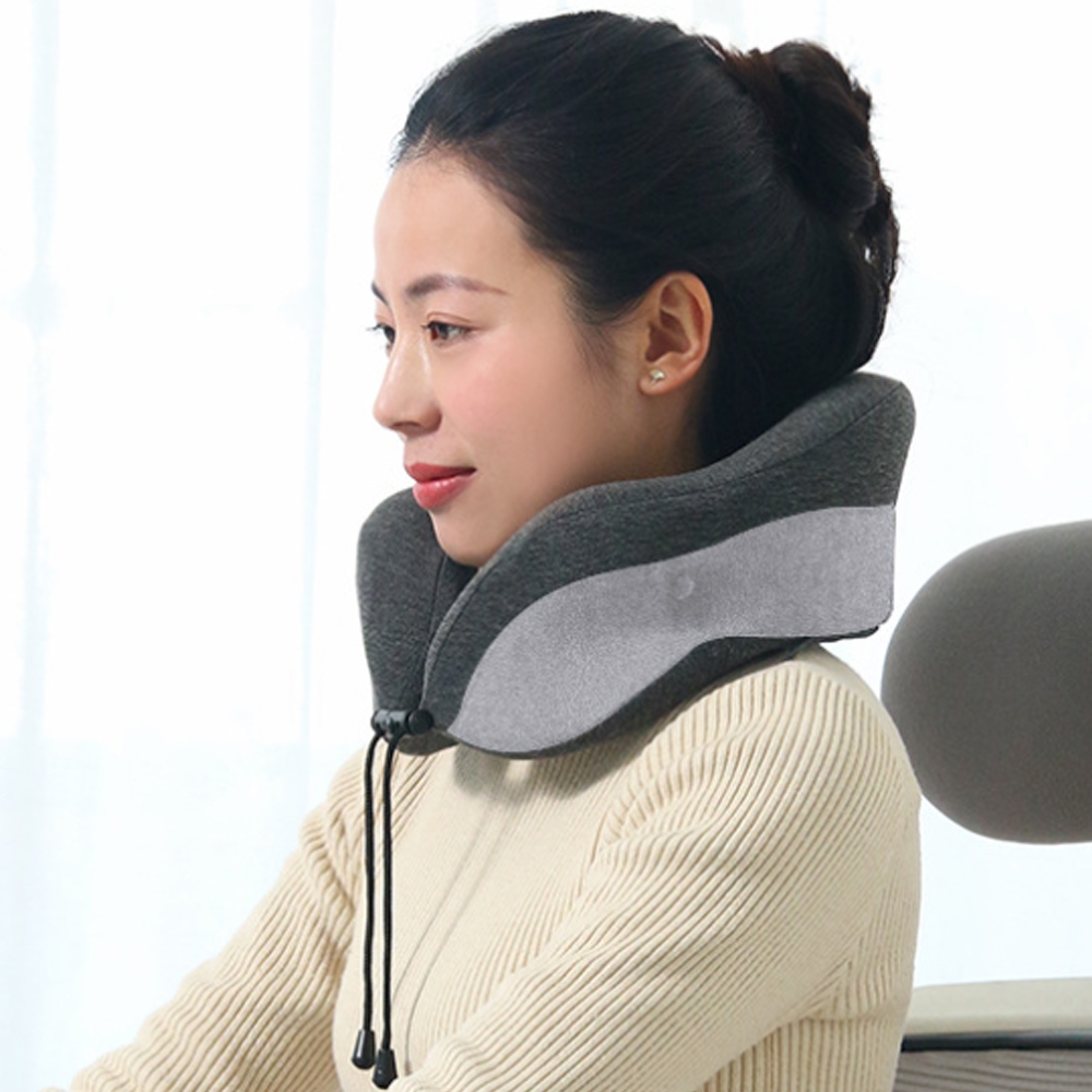 넥필로 메모리폼 목베개( 그레이) 휴대 용목 쿠션 DT 1354618 여행 기내 - 상품 이미지