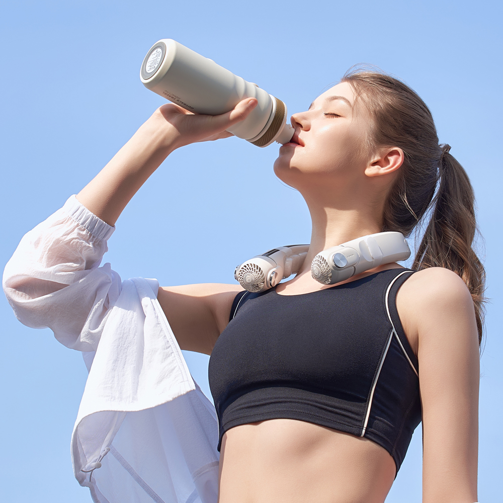 프롬비 휴대용 무선 터보 넥밴드 넥쿨러 선풍기 FG258 넥풍기 오션네이비 - 상세 이미지 4