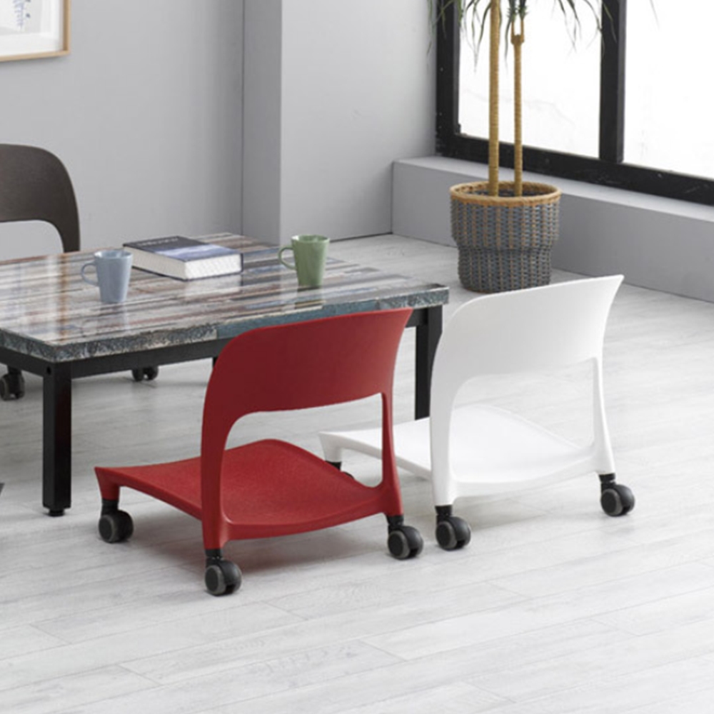 () 좌식 의자 바퀴 청소 이동 낮은 플라스틱의자 카페