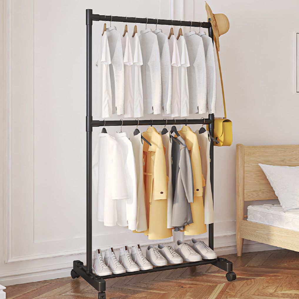 이동식 더블 행거 드레스룸 멀티 수납장 조립식 옷장 시스템 옷걸이 미니