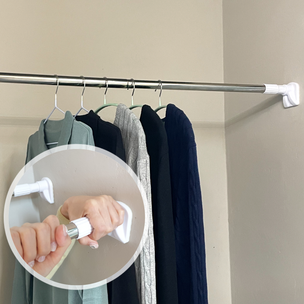 압축봉 못없이 행거 커튼봉 80- 140 cm 압착봉