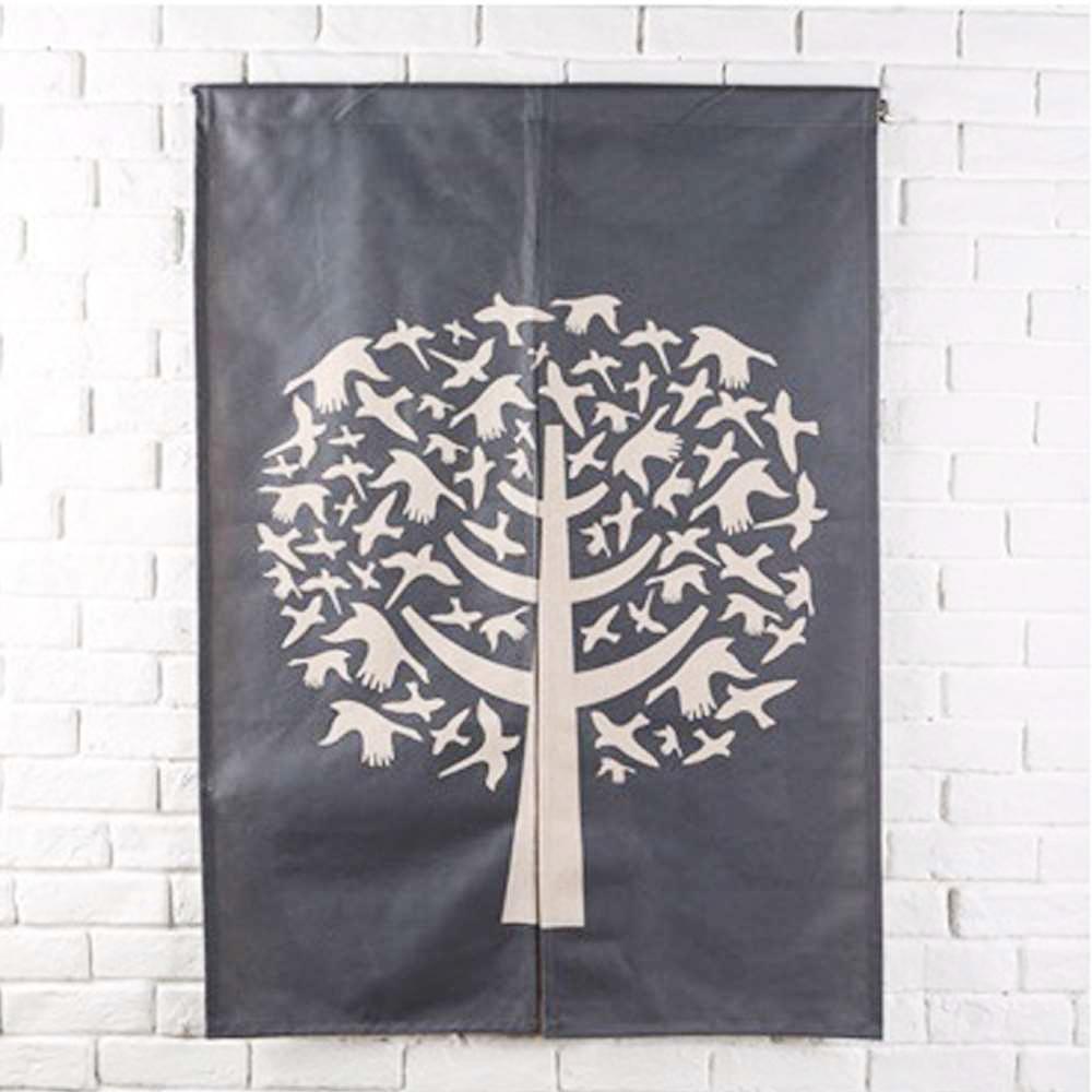 노렌 북유럽 그레이 트리 벽커튼 출입구 문가림막 벽가림막