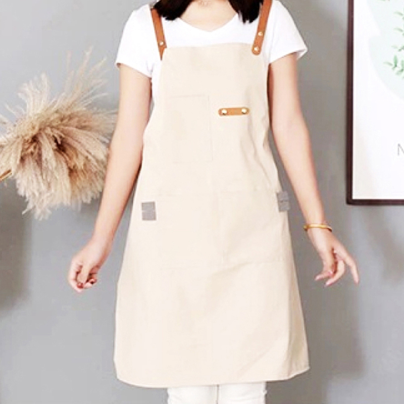 앞치마 커피숖 음식점 면 데님 베이지 캔버스 면앞치마 카페 공방 화방 식당 바리스타