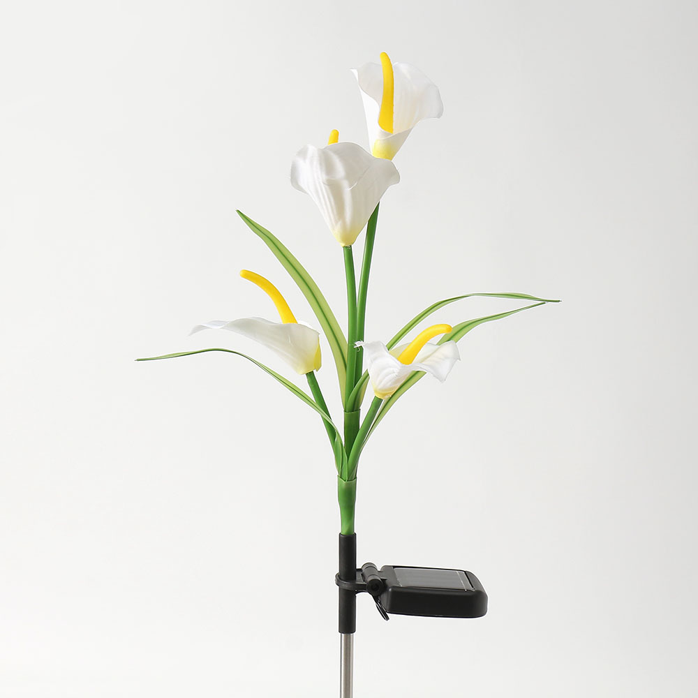 카라 LED 태양광 꽃 정원등 외부등( 화이트) 태양열 조명 충전 LED꽃 마당등 - 상품 이미지