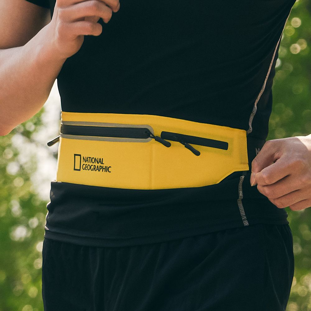 내셔널지오그래픽 모바일 러닝벨트 초경량 핸드폰수납 생활방수 야간안전 마라톤 필수템