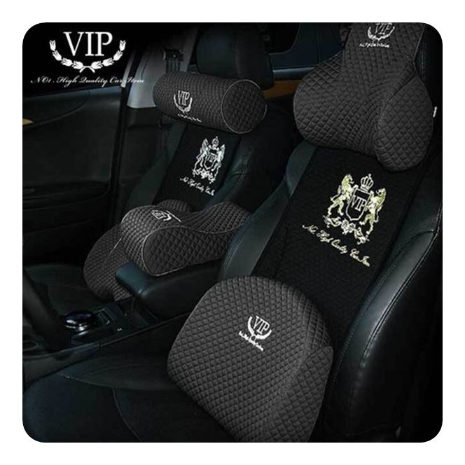 에어 필링 목쿠션 VIP 더편한 차량용 리무진엠보 자동차등 팔걸이 메모리폼 가죽쿠 - 상품 이미지