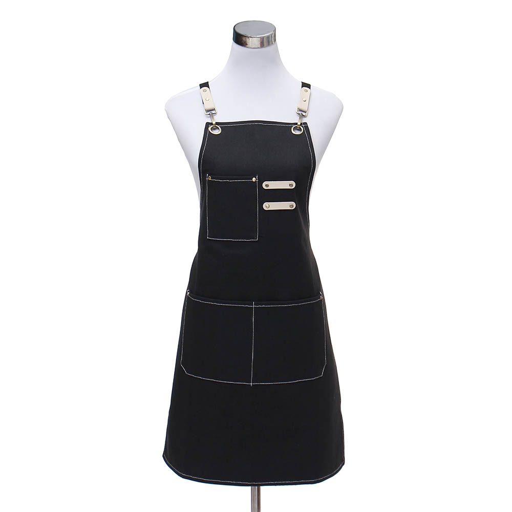 베스퍼 캔버스 앞치마 주방 카페 블랙) 공방 바리스타 작업용 패브릭 어깨 서스펜더 플로