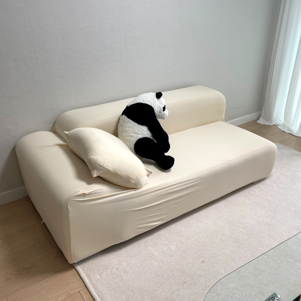 쇼파 천갈이 2인용 리폼 커버 아이보리 패드 소파