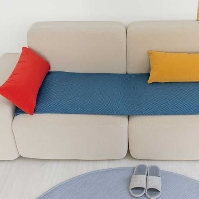 사이 잘룩 네츄럴 소파 패드 2인용 60x 120 대자리 카페트 러그 대나무