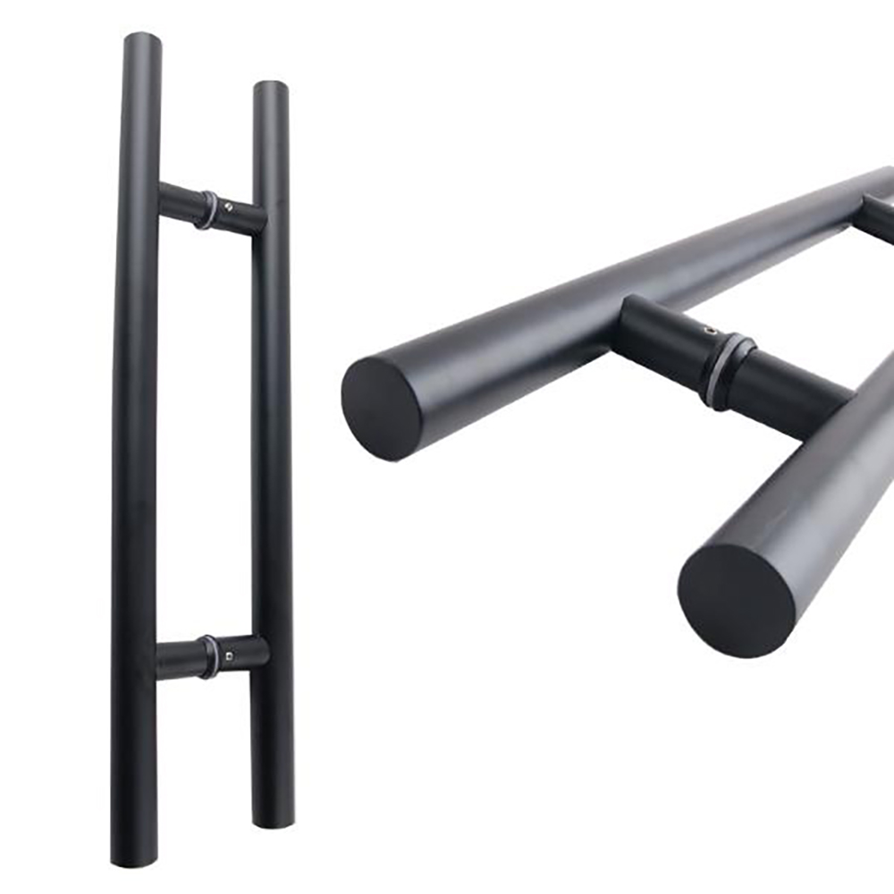 VCB 강화도어 스텐 일자 340P 흑색 가구 인테리어 손잡이 문손잡이 고정 그립핸들