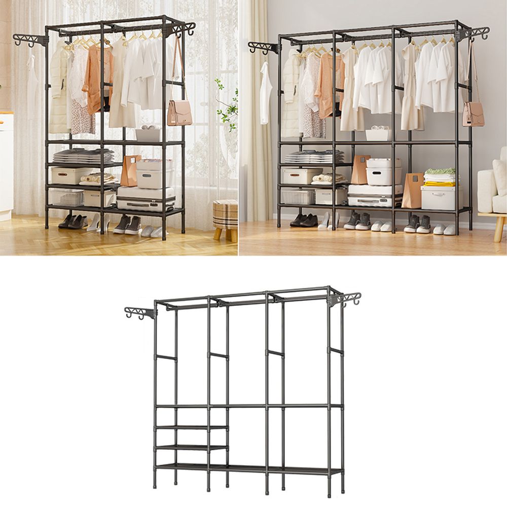 조립식 옷장 다용도 행거 스탠드 옷걸이 공간 활용 2단