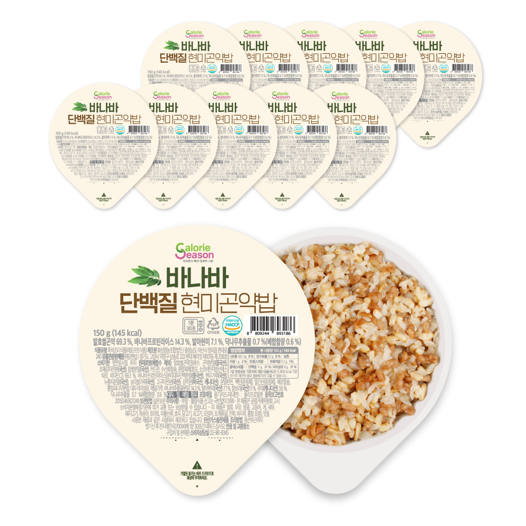 100g당 79kcal 바나바단백질현미곤약밥 150g X 10EA - 상품 이미지